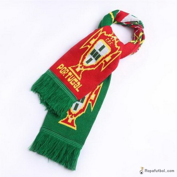 Bufanda Futbol Portugal Tejidas Verde Rojo